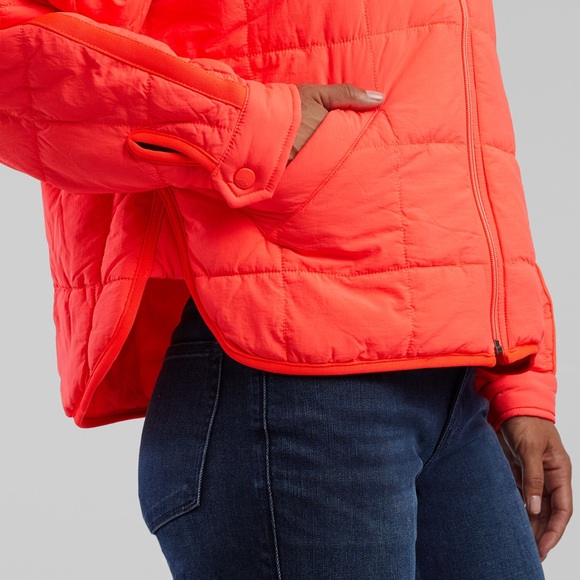 NWT FP Movement by Free People Pippa Hot Watermelon Cozy Bright PufferJacket - Picture 3 of 7